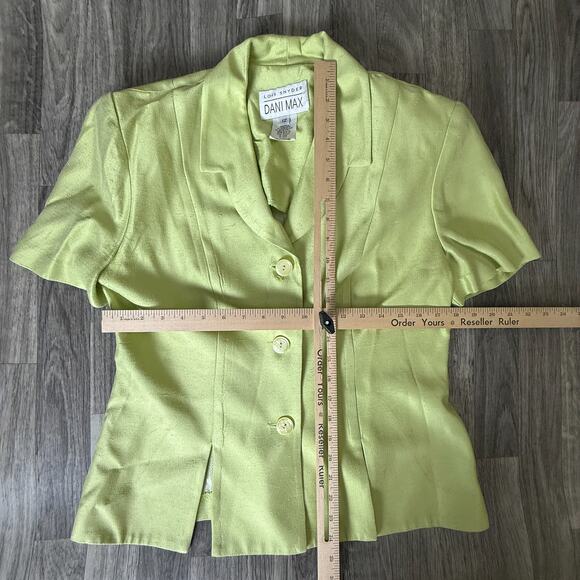 Lois Snyder Dani Max Lime Green 2 Piece Skirt Suit Set Blazer Jacket Size 12 - Picture 5 of 5
